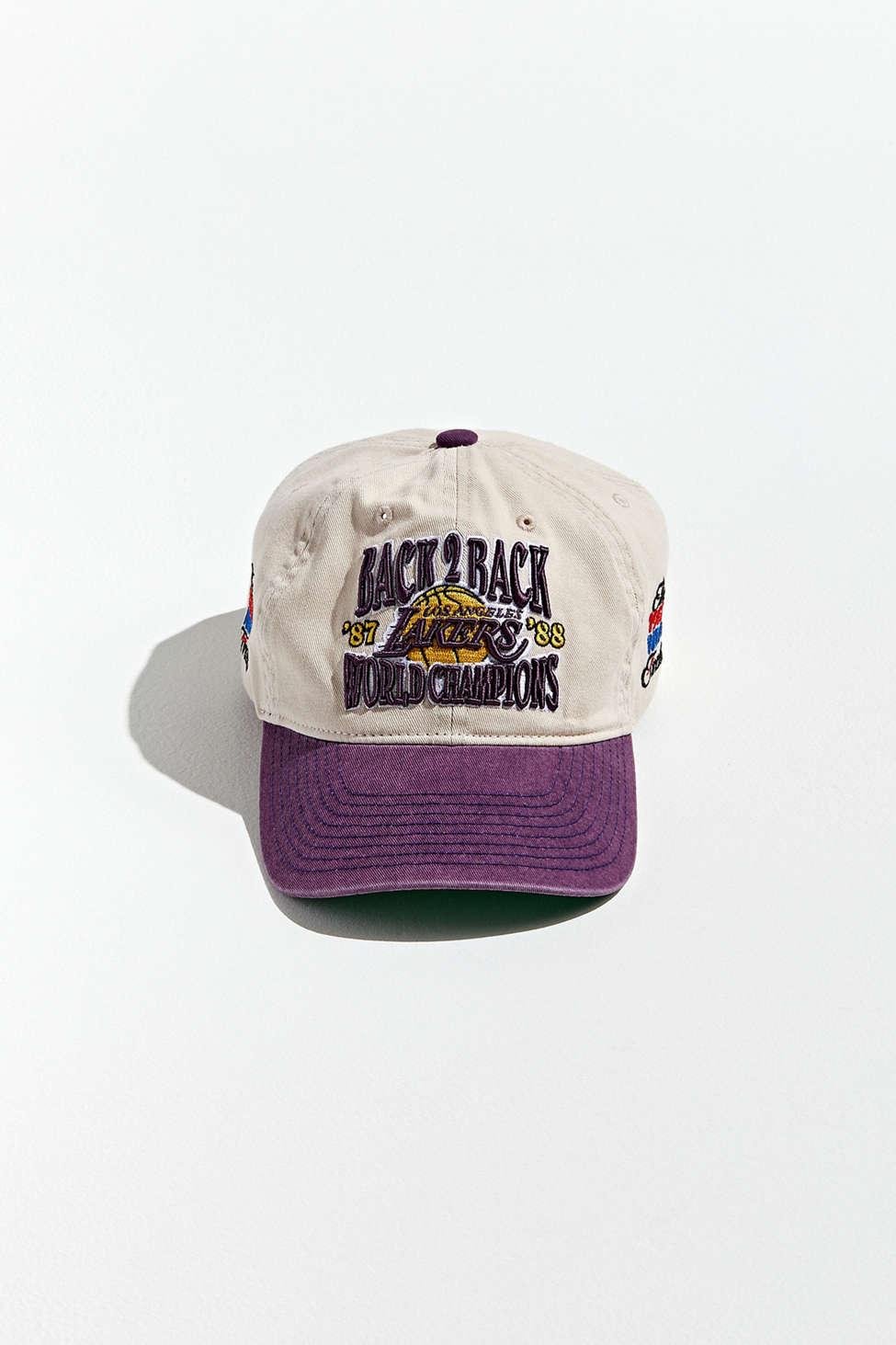 MITCHELL & NESS LAKERS BACK 2 BACK DAD HAT - 8586