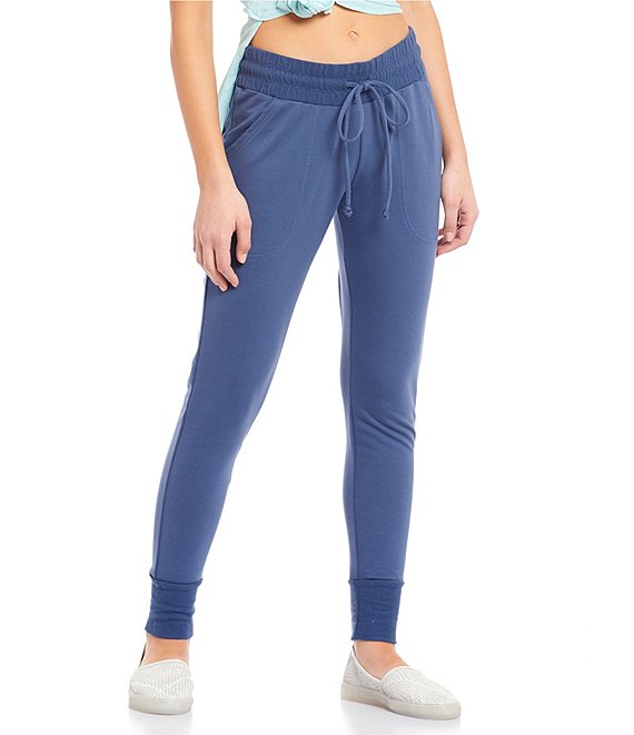 FREE PEOPLE: SUNNY SKINNY SWEATPANTS BLUE