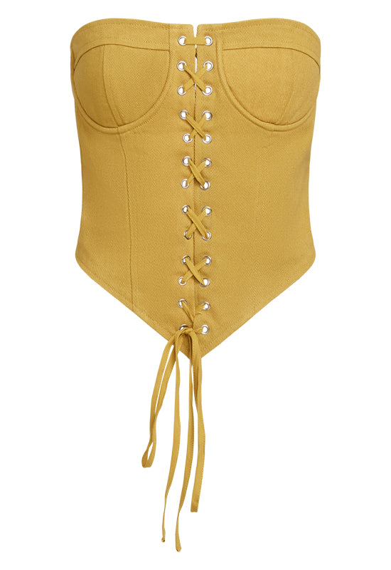 LIONESS MUSTARD YELLOW EAST GATE CORSET - 8586