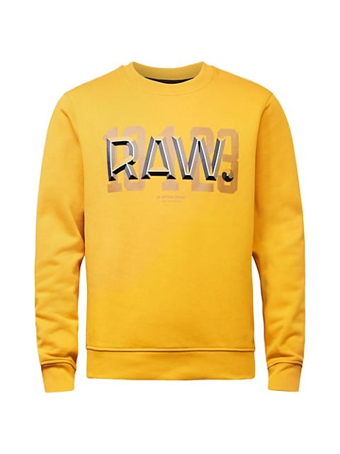 G-STAR RAW MENS YELLOW RAW DOT SWEATSHIRT - 8586