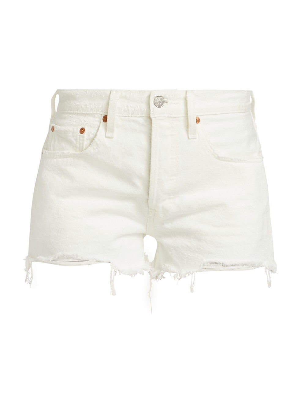 LEVIS PREMIUM 501 WHITE CUT OFF SHORTS - 8586