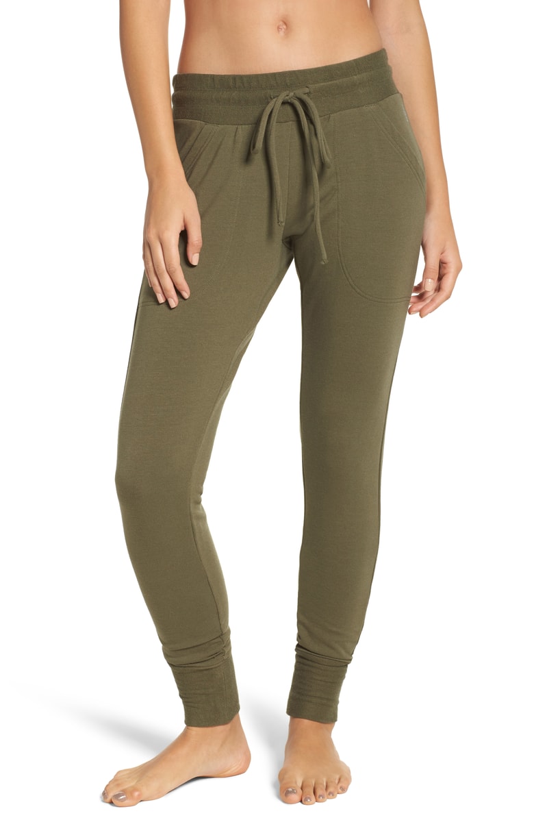 FREE PEOPLE: SUNNY SKINNY SWEATPANTS ARMY GREEN - 85 86 eightyfiveightysix