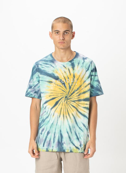 BARNEY COOLS SLATE TIE DYE EMBROIDERED TEE - 8586 (on model front view)