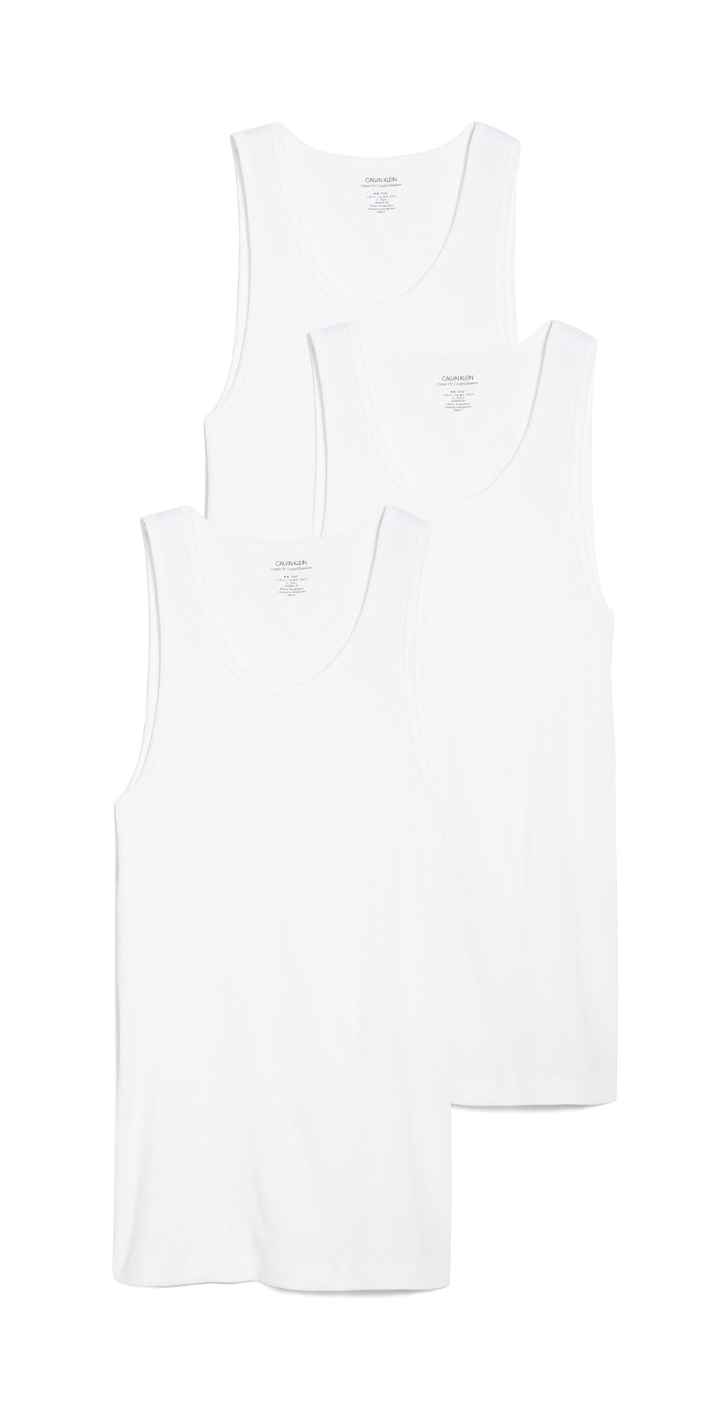 Calvin Klein MEN'S  WHITE TANK 3 PACK- 8586