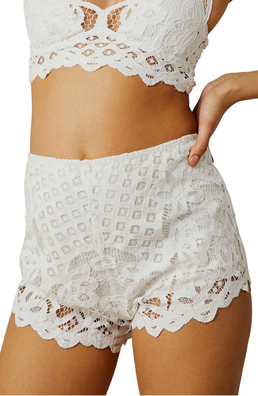 free people adella white shorts - 8586