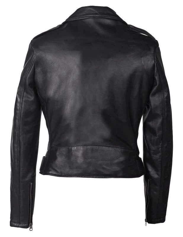 SCHOTT NYC WOMENS CROP LEATHER PERFECTO MOTO JACKET - 8586