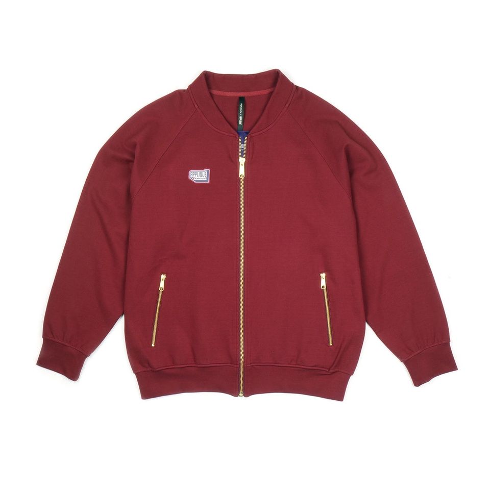ALPHASTYLE APPLIQUE CAMDEN ZIP UP JACKET WINE - 8586