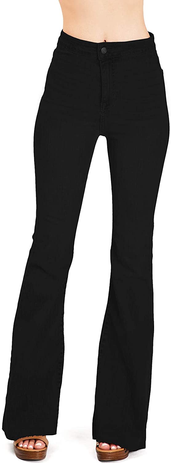 Cello Jeans Women's Juniors High Rise Stretchy Retro Flared Bell Bottoms - 8586