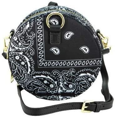 black womens bandana round purse - 8586