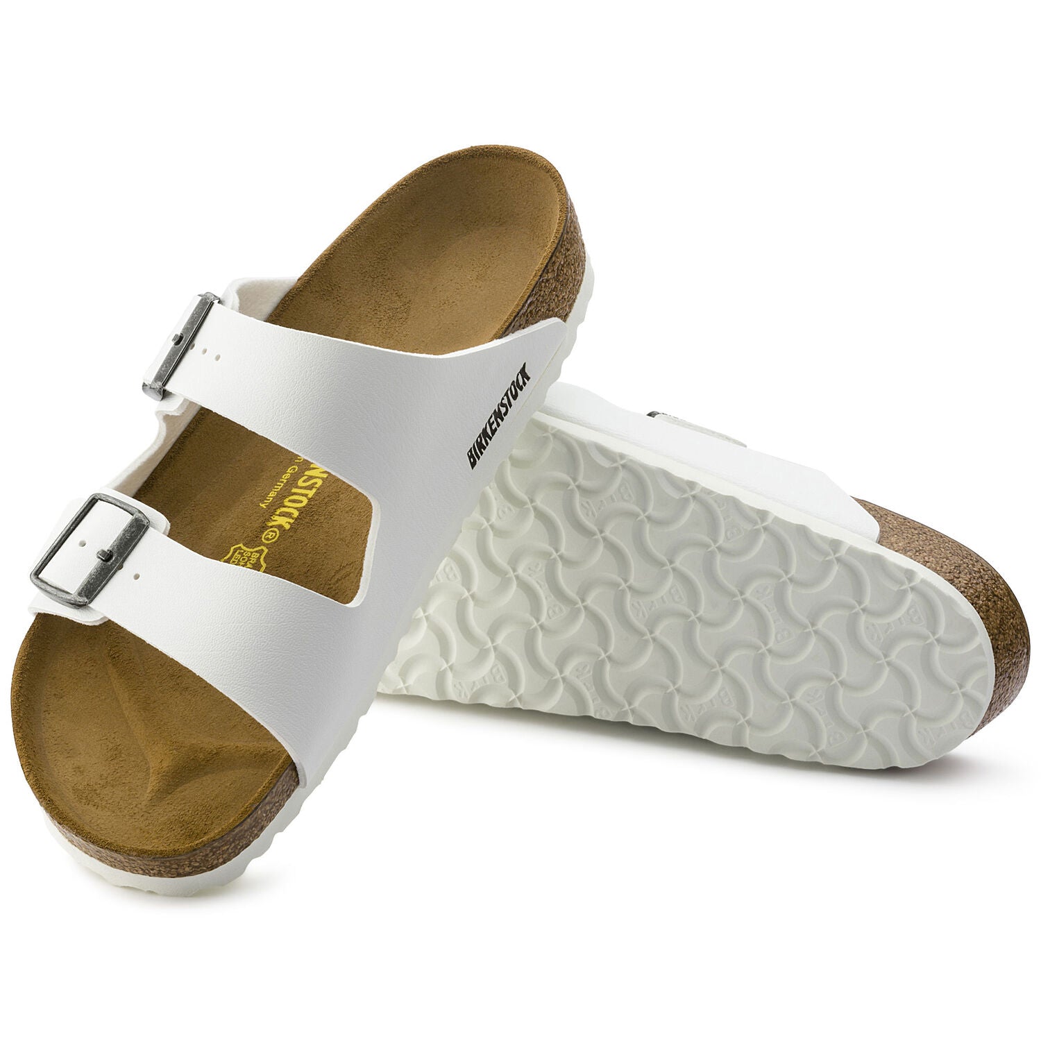 BIRKENSTOCK WOMEN'S ARIZONA WHITE LEATHER SHOES - 8586
