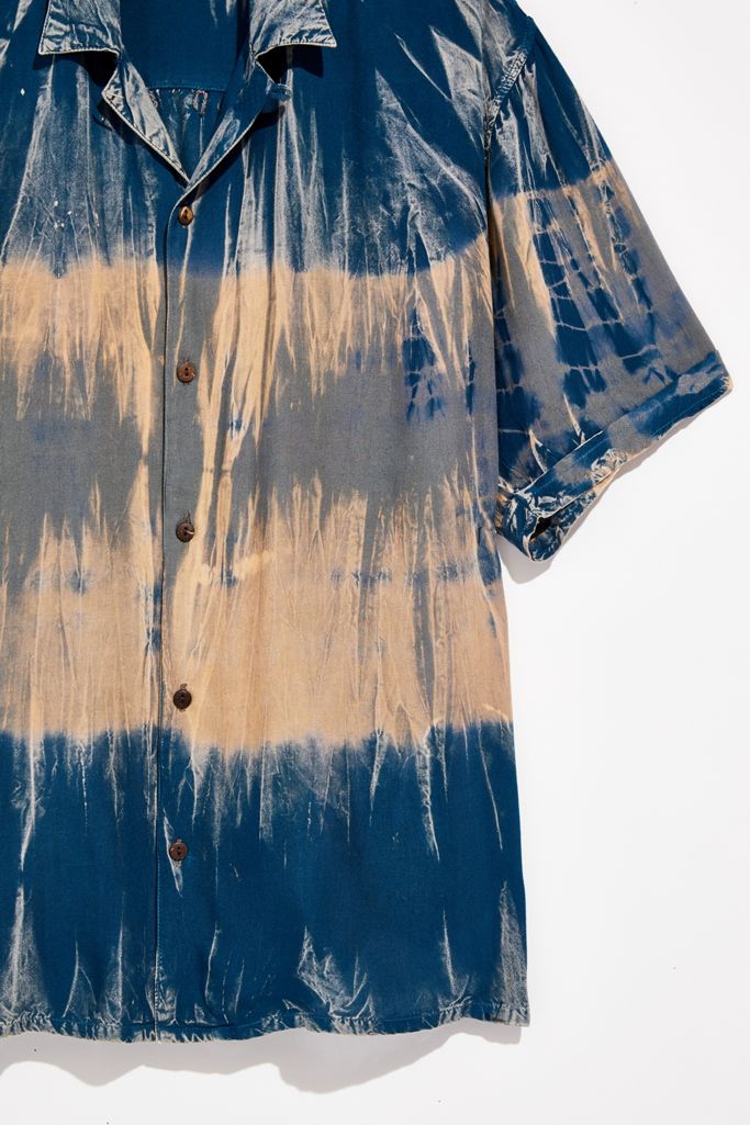 THE RAGA MAN TIE DYE S/S WOVEN BUTTON UP SHIRT - 8586
