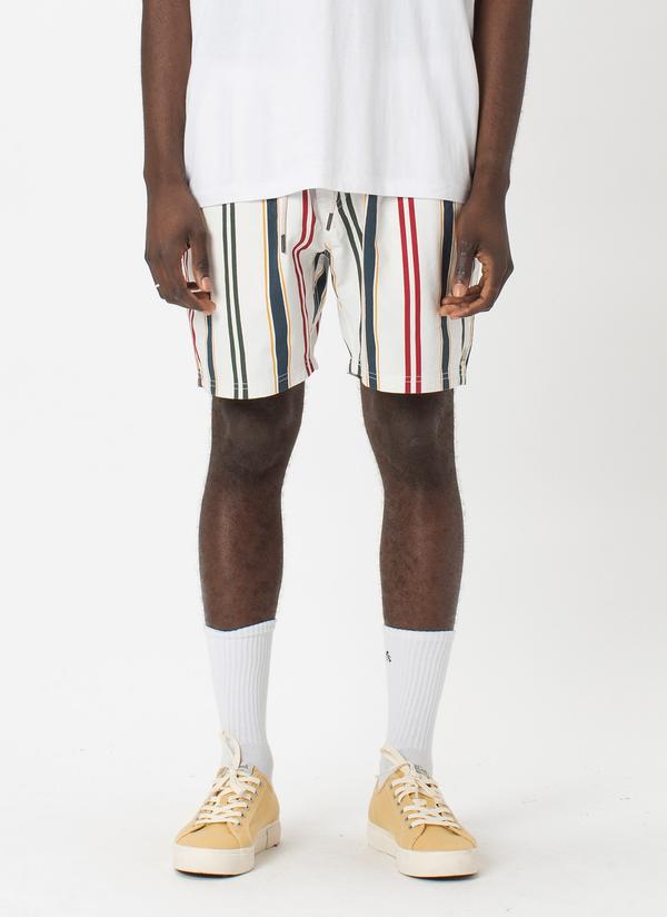 barney cools poolside 17" white vert stripe shorts - 8586