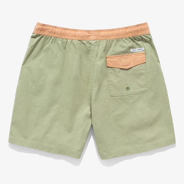 BANKS JOURNAL PRIMARY GREEN ORANGE SHORTS - 8586