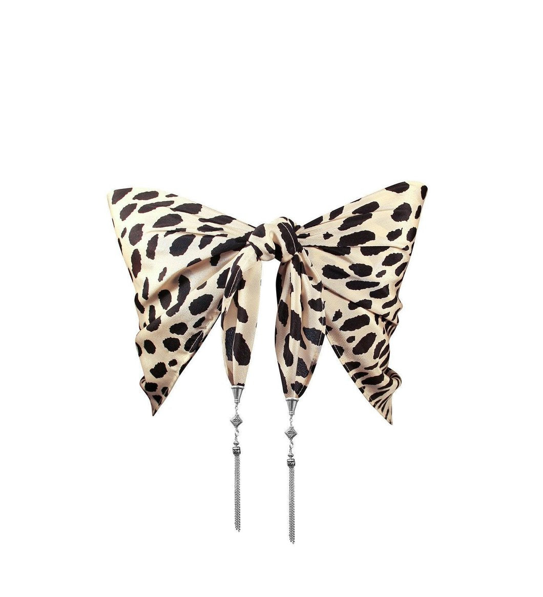 YUNIS K:LEOPARD PRINT SILK OVERSIZED BANDANA - 85 86 eightyfiveightysix