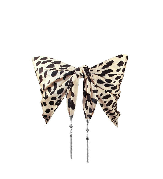 YUNIS K:LEOPARD PRINT SILK OVERSIZED BANDANA - 85 86 eightyfiveightysix