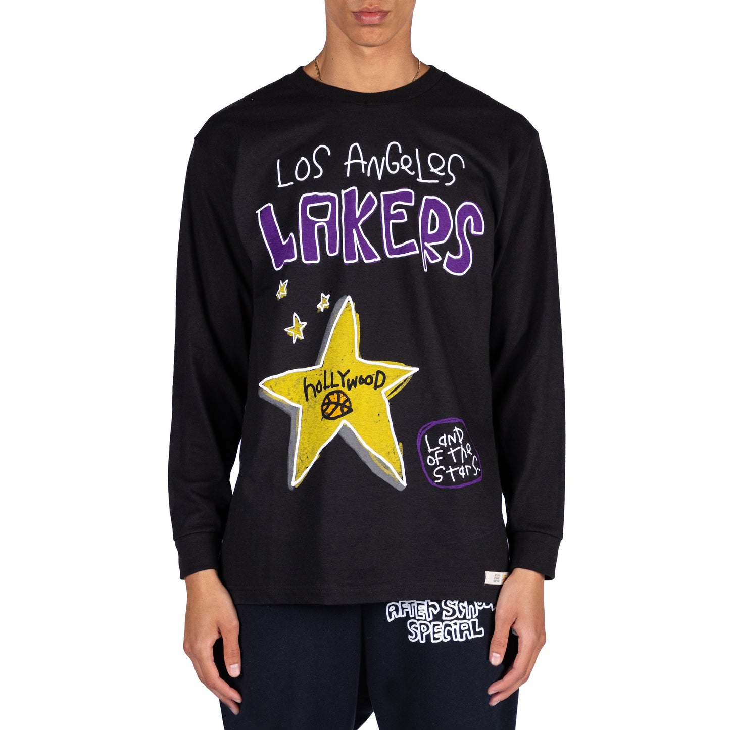 AFTER SCHOOL SPECIAL LA LAKERS BLACK LONG SLEEVE T-SHIRT - 8586