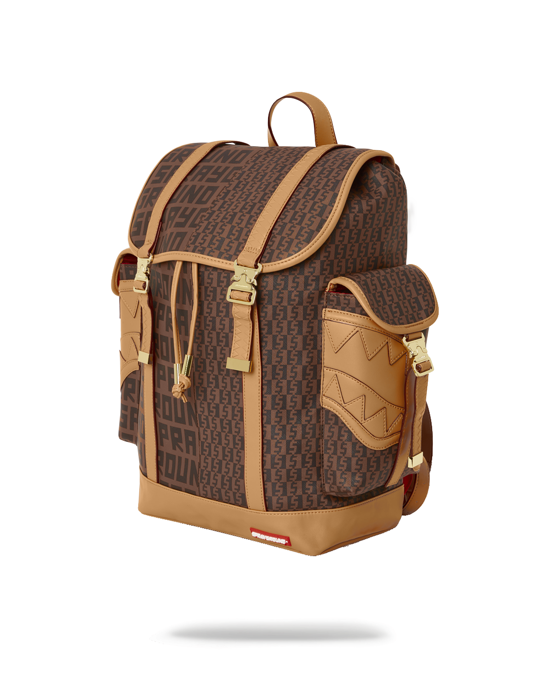 Sprayground Gold Checkred Drips Backpack Zaino