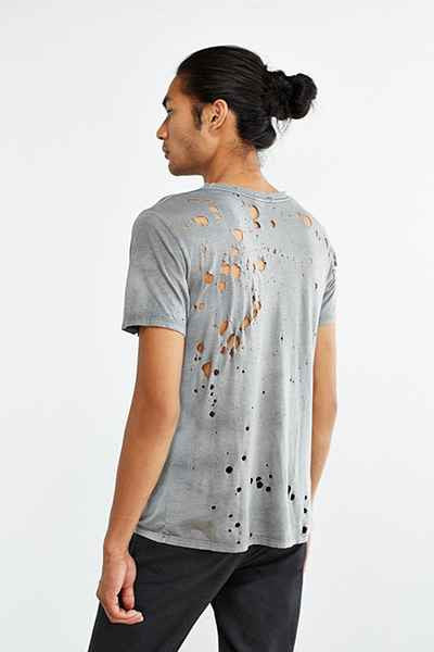 US RAGS : DESTROYED VINTAGE TEE GREY - 85 86 eightyfiveightysix
