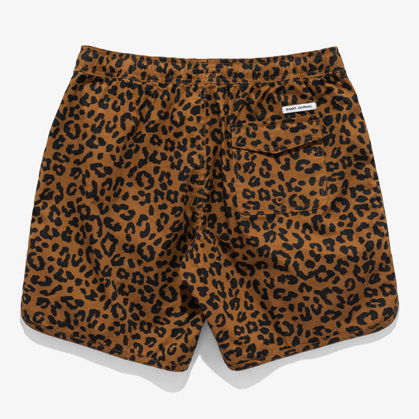 BANKS JOURNAL: WILDER ELASTIC BOARDSHORT (animal print back view)