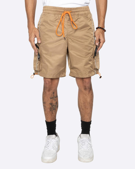 eptm mens 3m khaki cargo shorts - 8586 (front view on model)