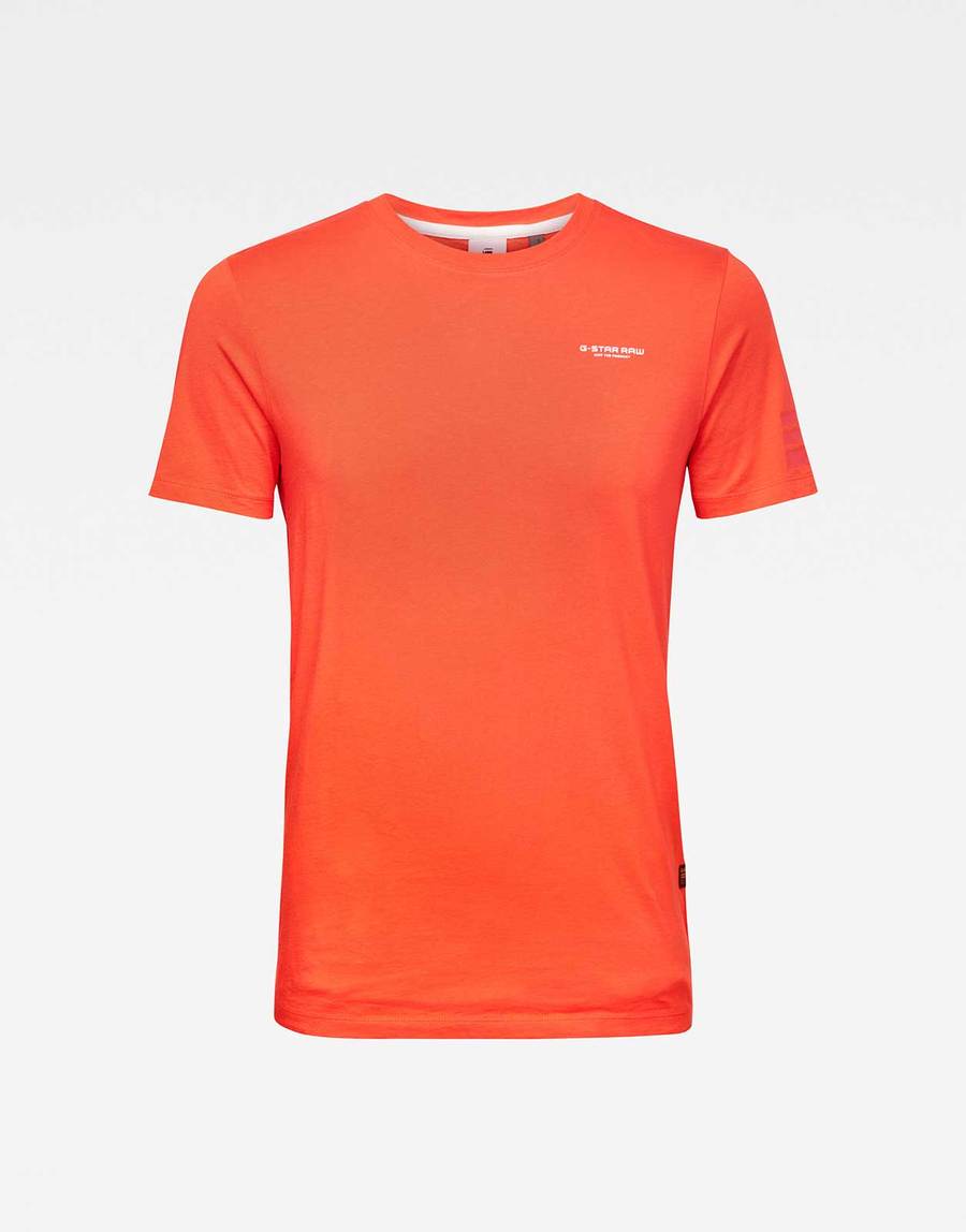 G-STAR MENS FLAG CREW NECK ORANGE T-SHIRT - 8586