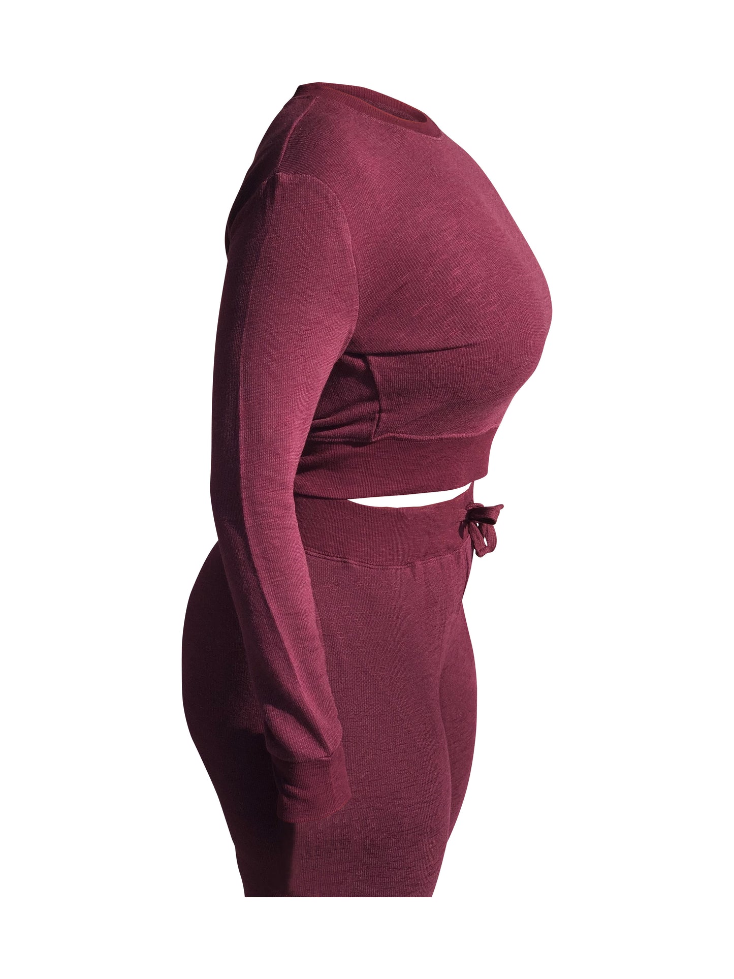 double zero long sleeve crop sweatshirt - 8586 maroon