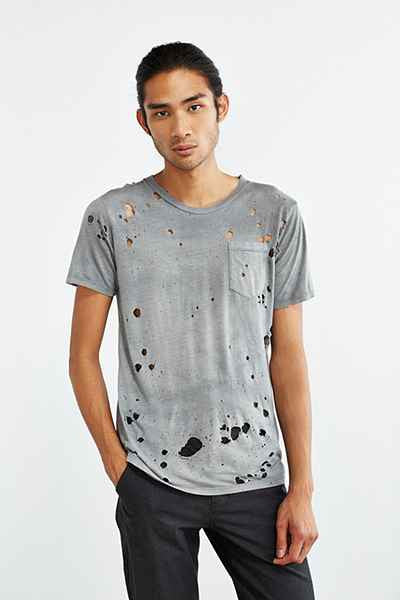 US RAGS : DESTROYED VINTAGE TEE GREY - 85 86 eightyfiveightysix