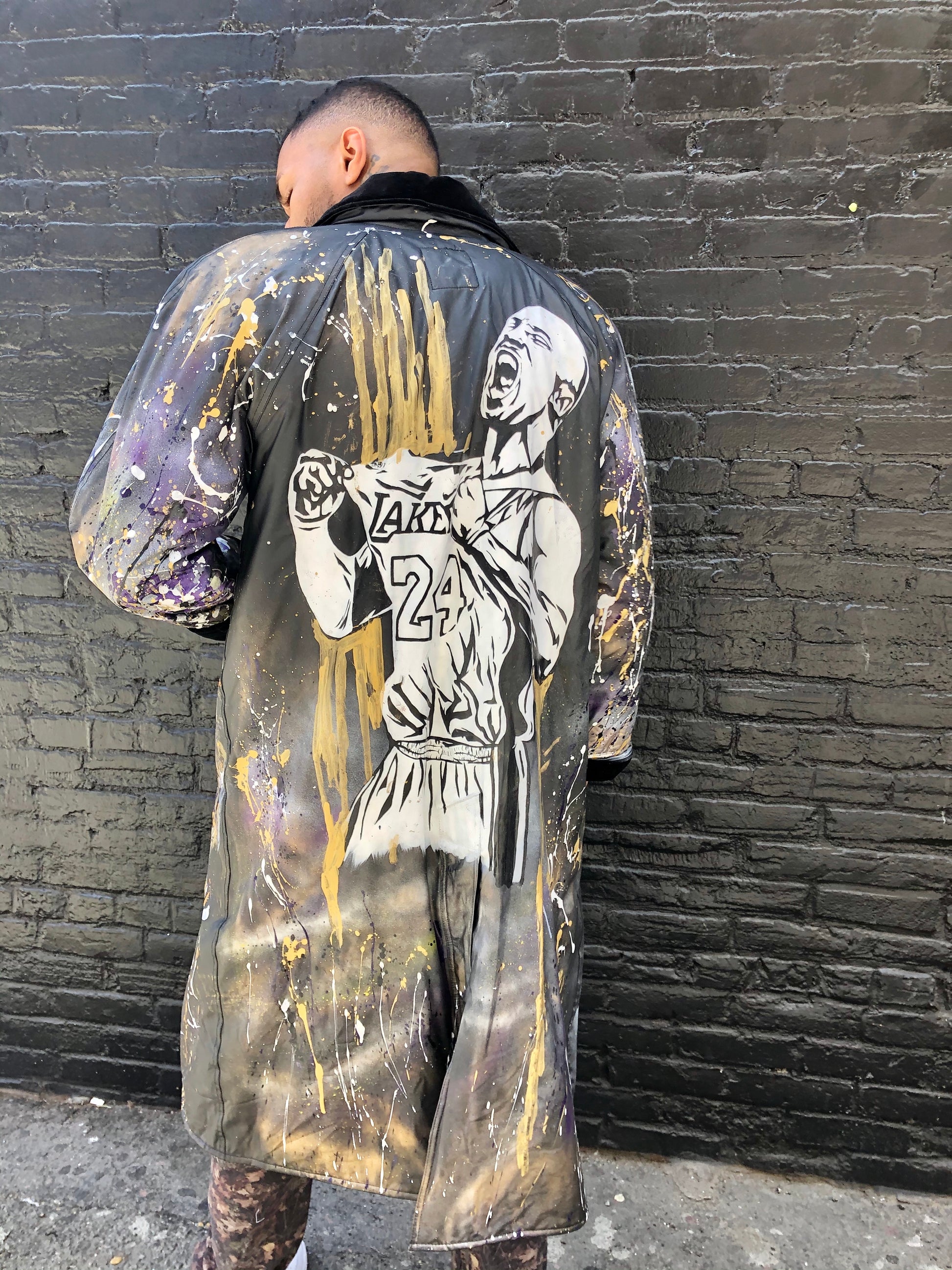 LA LAKERS KOBE BRYANT CUSTOM MADE TRENCH COAT - 8586