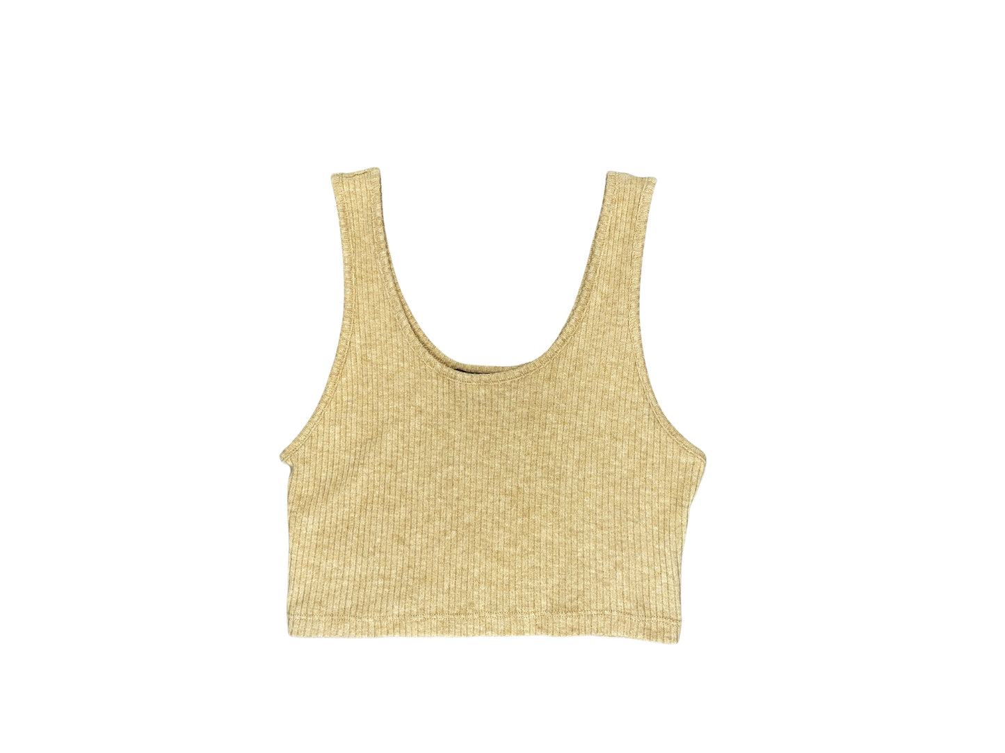 women's knit crop tank top yellow - 8586