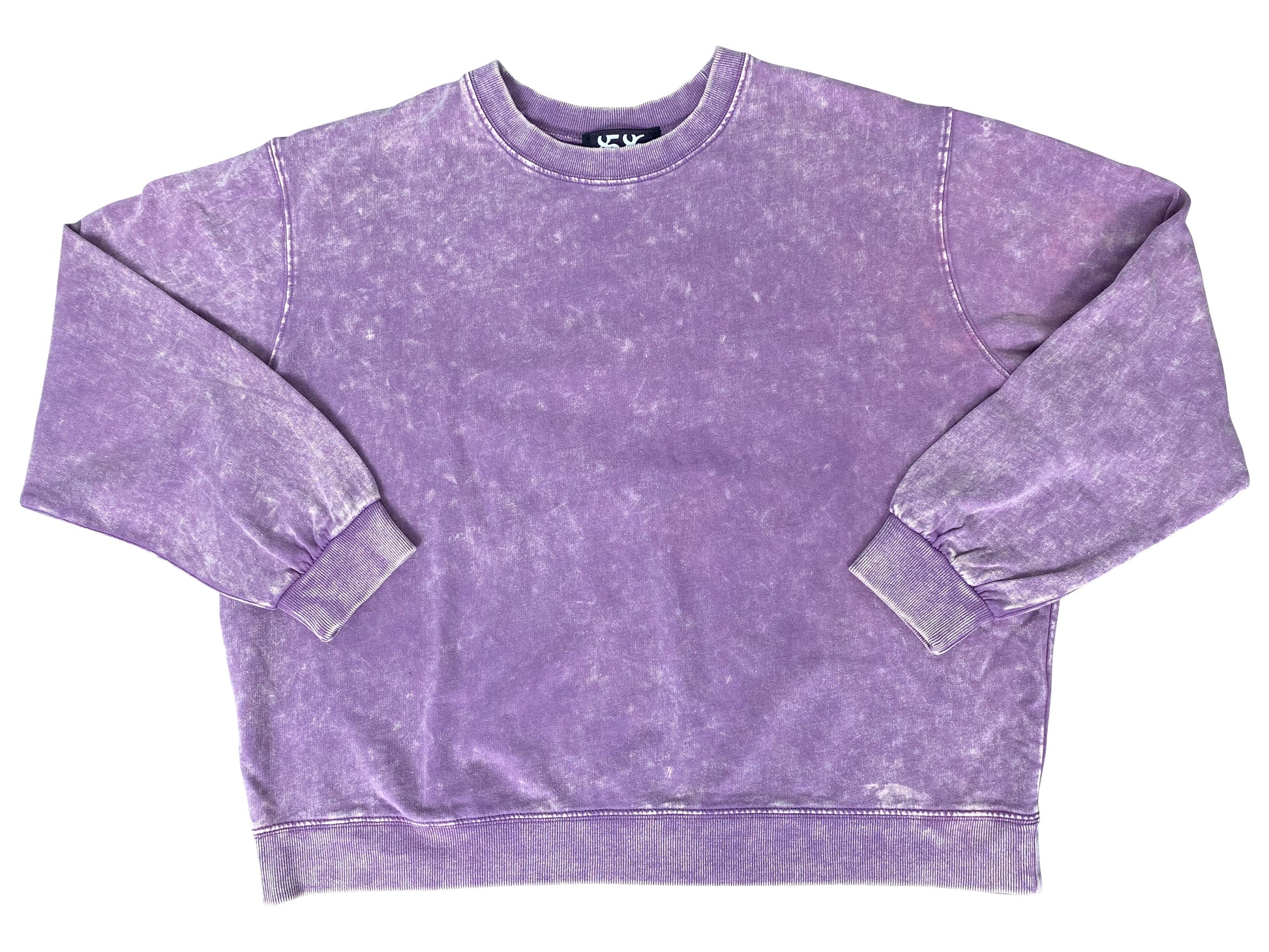 women's acid wash oversized purple sweatshirt - 8586