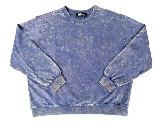 women's indigo blue aid wash sweatshirt - 8586