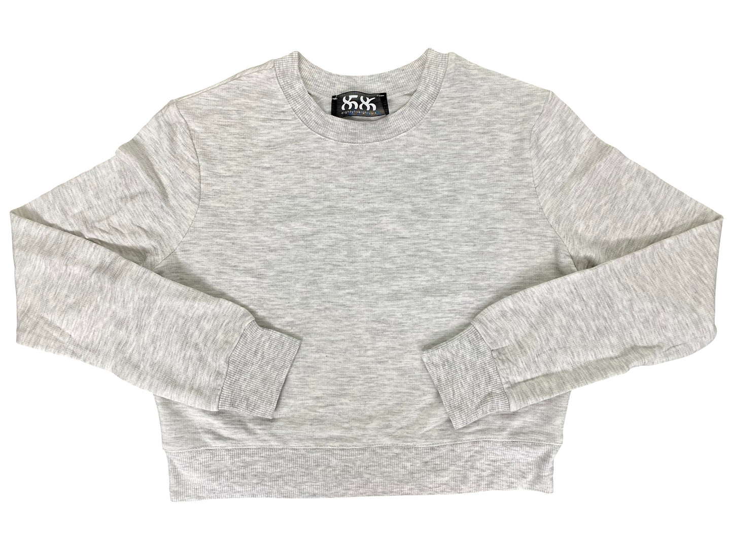8586: LOUNGE LONG SLEEVE CROP SWEATSHIRT grey