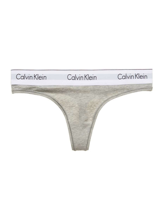 CALVIN KLEIN : GREY LOGO THONG - 85 86 eightyfiveightysix