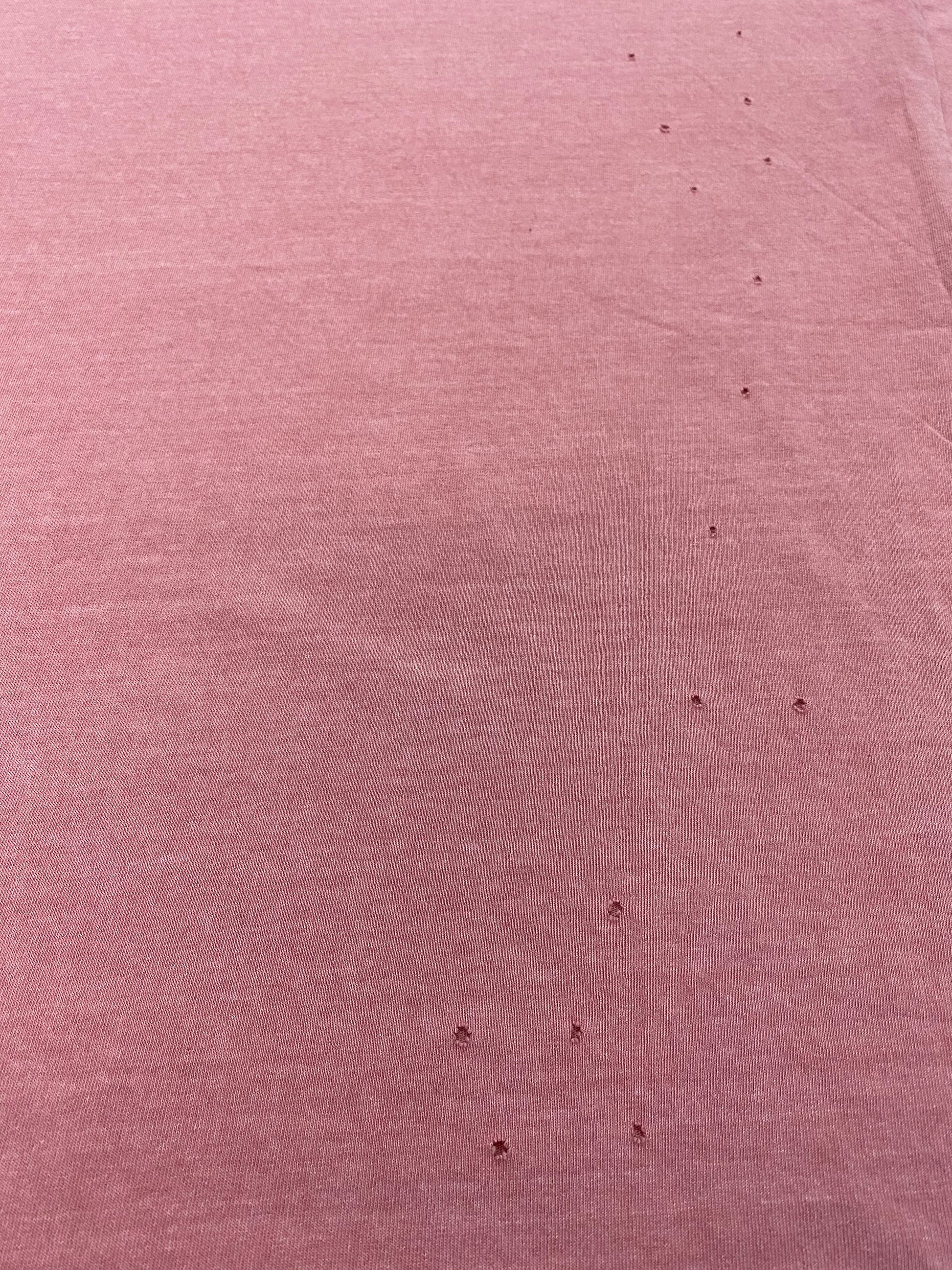 distressed garment dyed pink cotton t-shirt - 8586