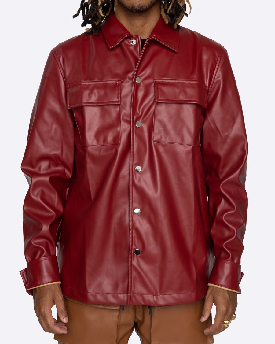 EPTM: PU LEATHER CARGO SHIRT