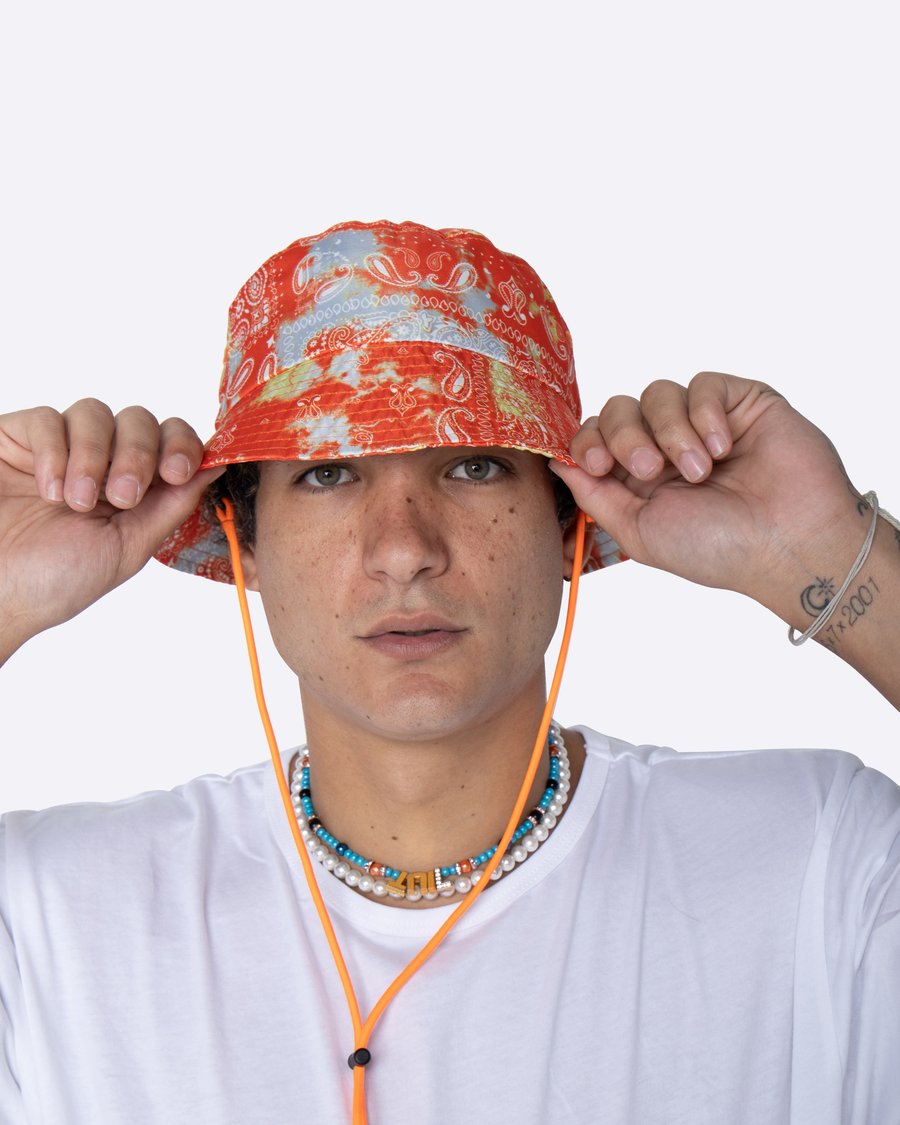 EPTM ORANGE TIE DYE BANDANA BUCKET HAT - 8586