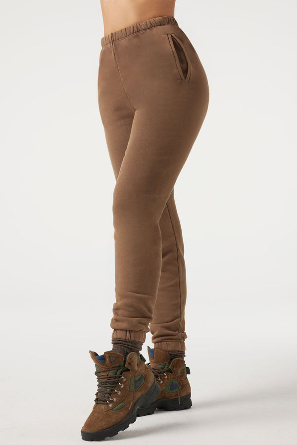 JOAH BROWN EMPIRE JOGGER PANT COCOA FRENCH TERRY - 8586