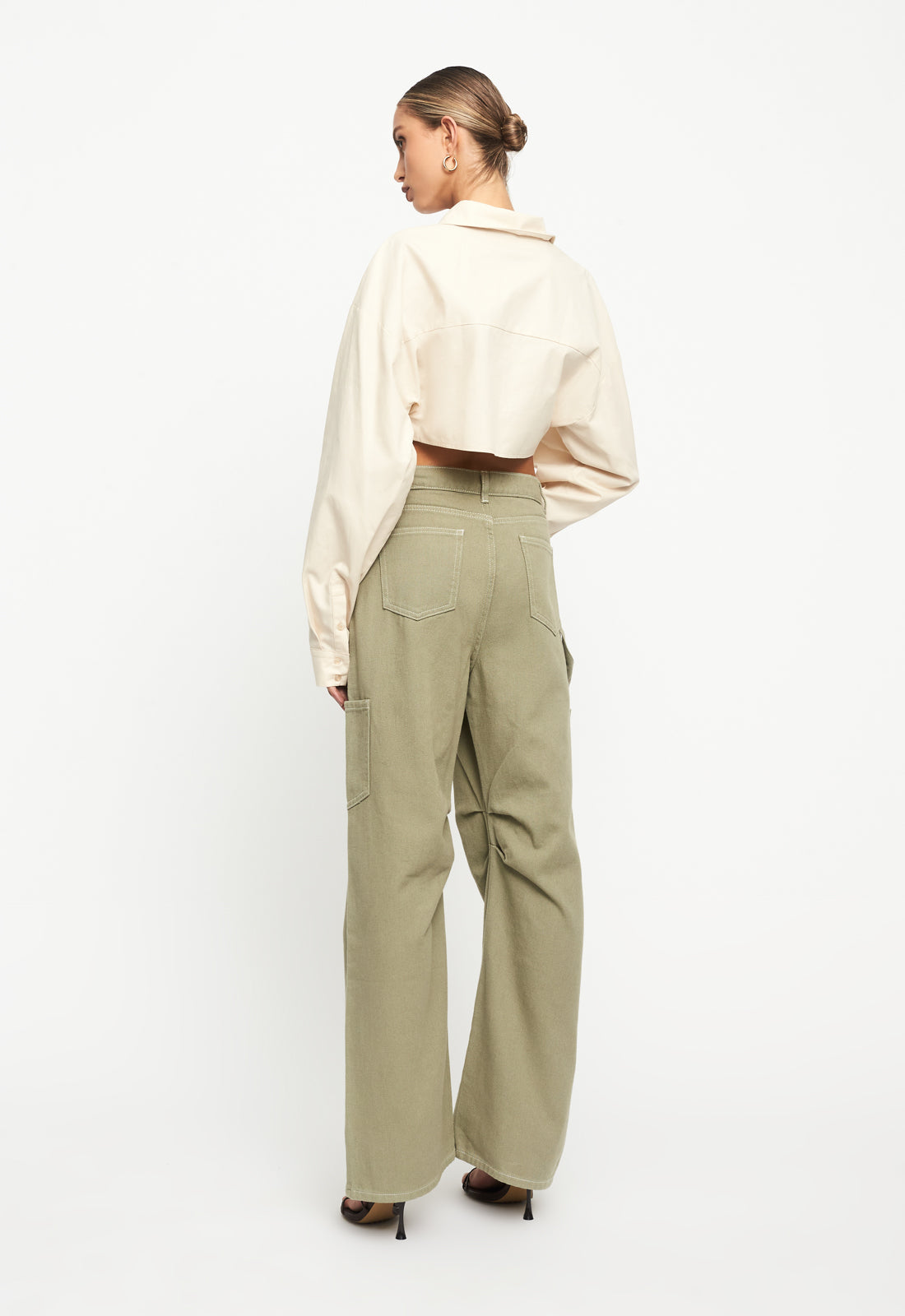 LIONESS WOMEN'S VENETIAN CROPPED CREAM SHIRT - 8586