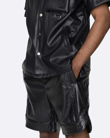 eptm black leather shorts - 8586