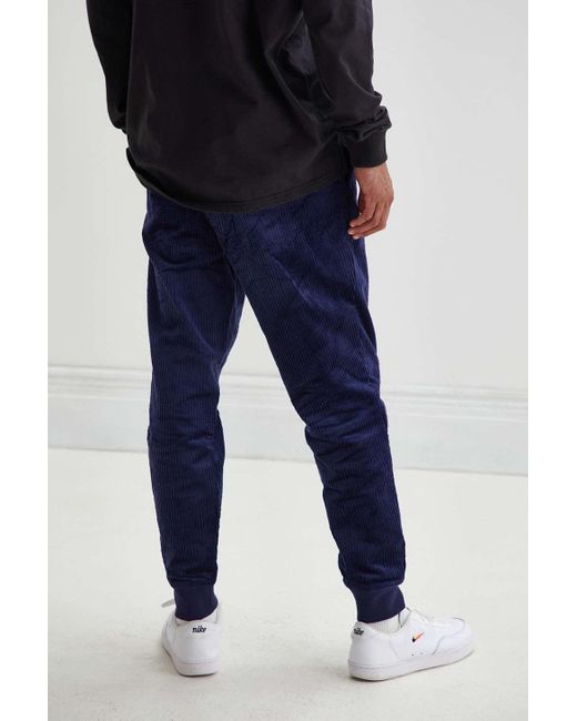 FILA MENS NAVY RIBBED CORDUROY TROUSERS - 8586