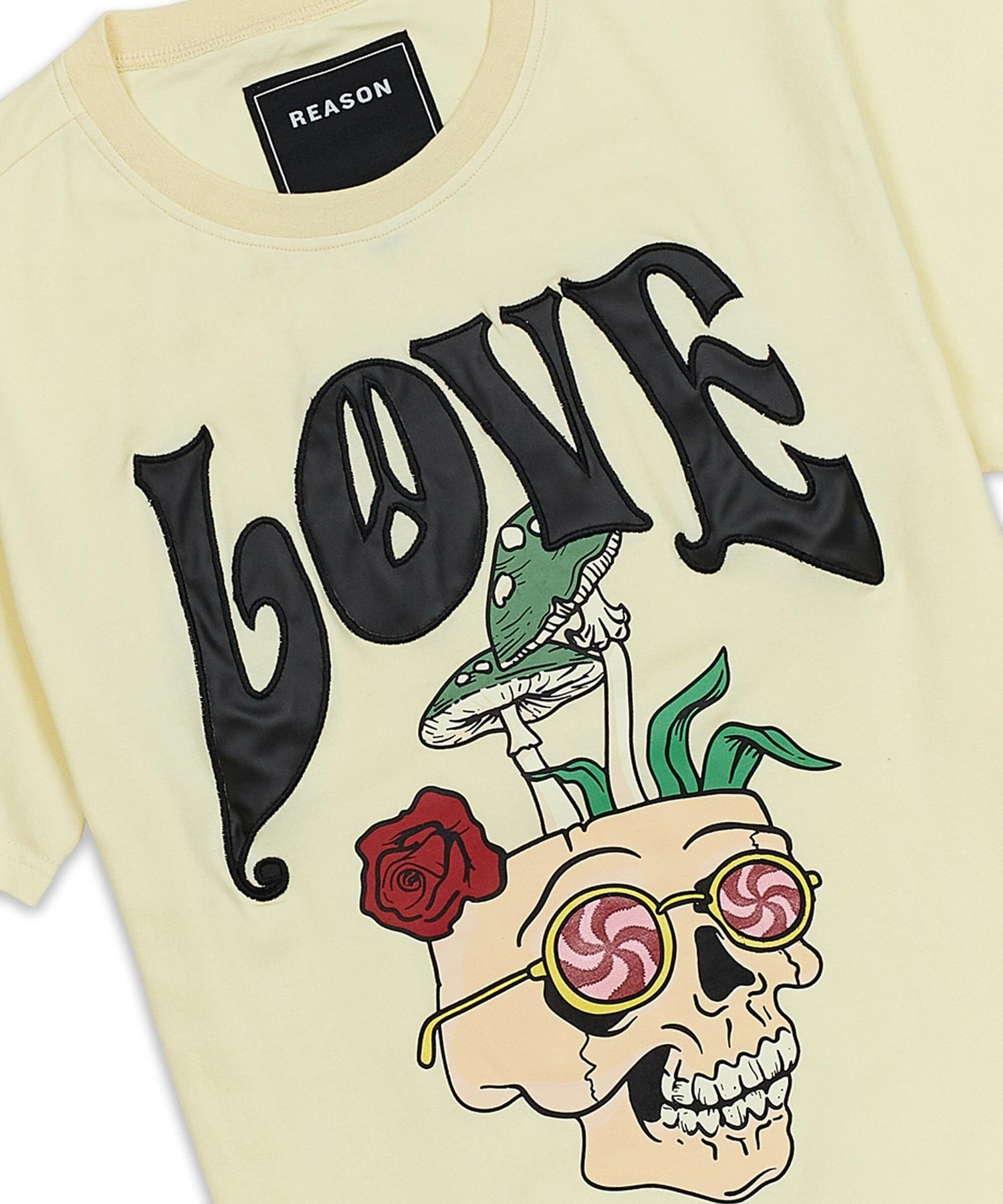 REASON MENS LOVE EMBROIDERED TEE - 8586
