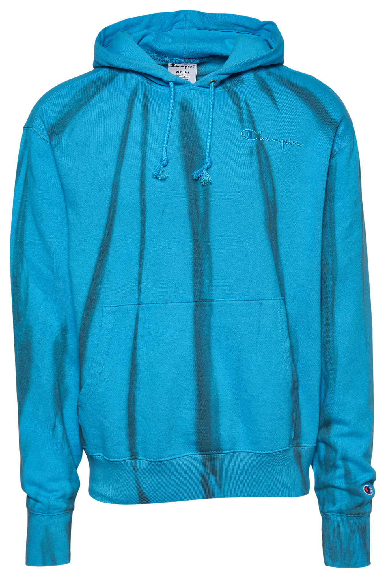 CHAMPION MEN'S BLUE TIE DYE HOODED SWEATSHIRT - 8586