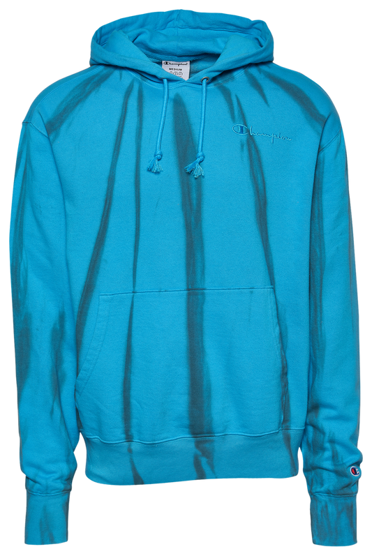 CHAMPION MEN'S BLUE TIE DYE HOODED SWEATSHIRT - 8586