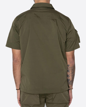 EPTM: SNAP BUTTON SHIRT OLIVE BACK VIEW