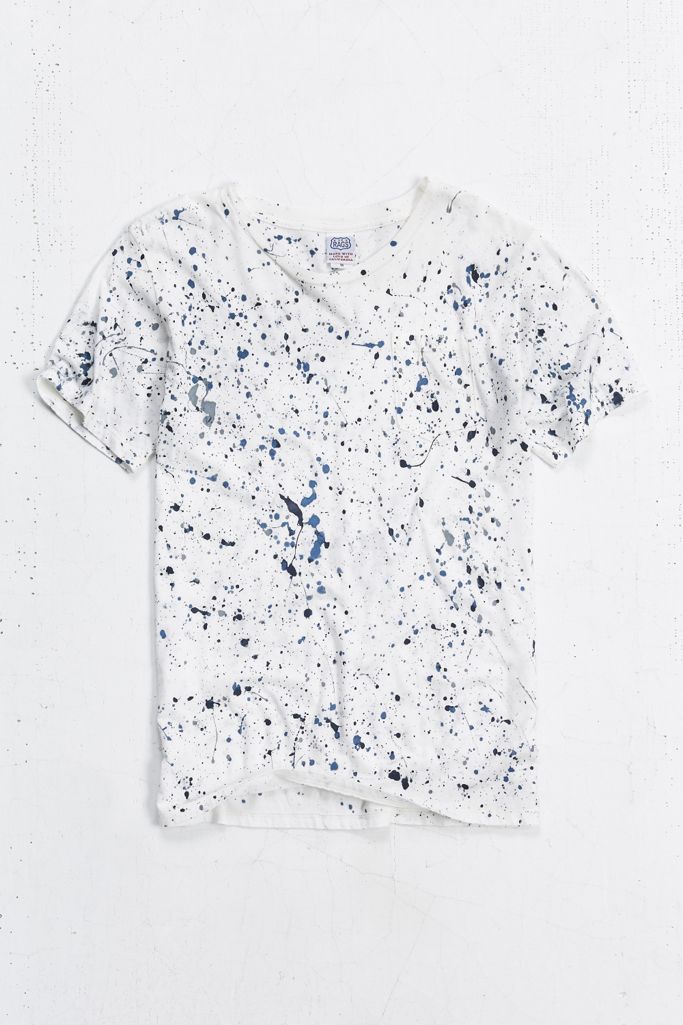 US RAGS WHITE PAINT SPLATTER MENS T-SHIRT - 8586