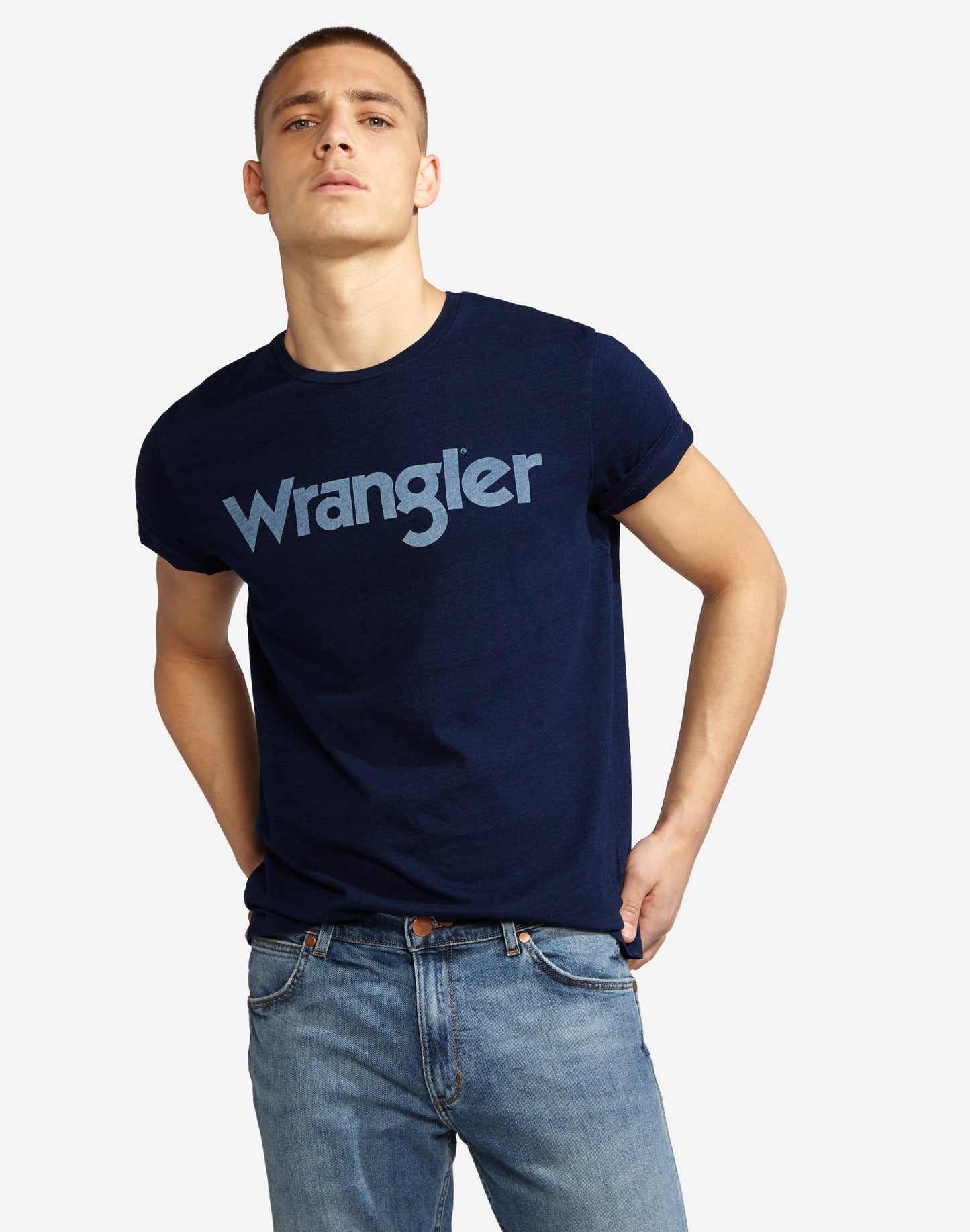 WRANGLER: VINTAGE INDIGO LOGO TEE - 85 86 eightyfiveightysix