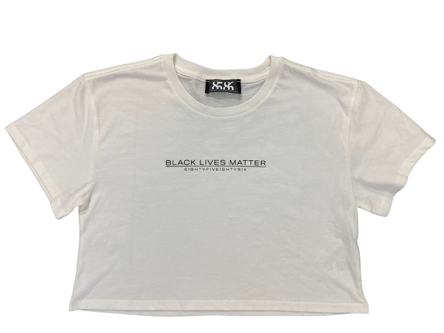 8586: BLACK LIVES MATTER BLACK CROP T-SHIRT