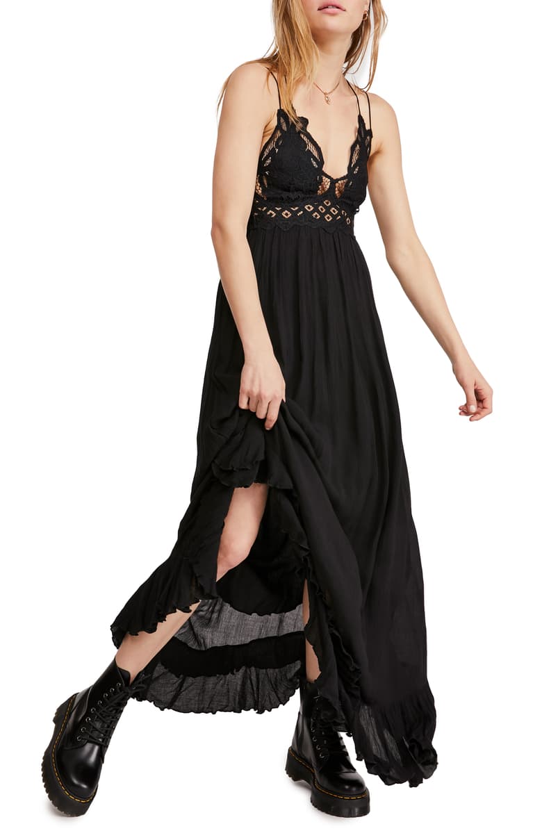free people adella black maxi dress - 8586