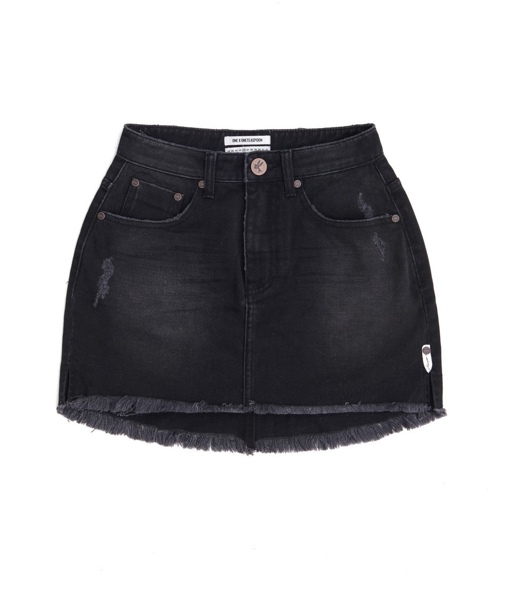 ONE TEASPOON: 2020 HIGH WAIST MINI SKIRT - BLACK WEDNESDAY - 85 86 eightyfiveightysix