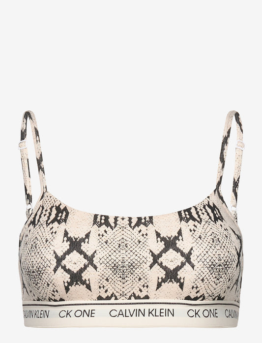 CALVIN KLEIN UNDERWEAR: CK ONE UNLINED BRALETTE SNAKE PRINT